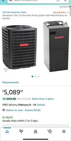 5 Ton Goodman Heat Pump And Air Handler 