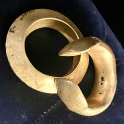 Antique Brass West African Manila Currency Bracelet and Brass Bangle. Nigeria ?