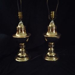 Pair Of Brass Lamps