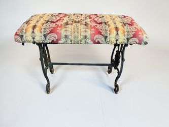 Antique Small Wrought Iron Bench - 23x11x17”