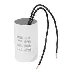 16uF CBB60 Running Capacitor With 2 Wires, AC 450V Start Up Motor With Frequency Of 50Hz/60Hz For Refrigerators, Washing Machines, Water Pumps, Air Co