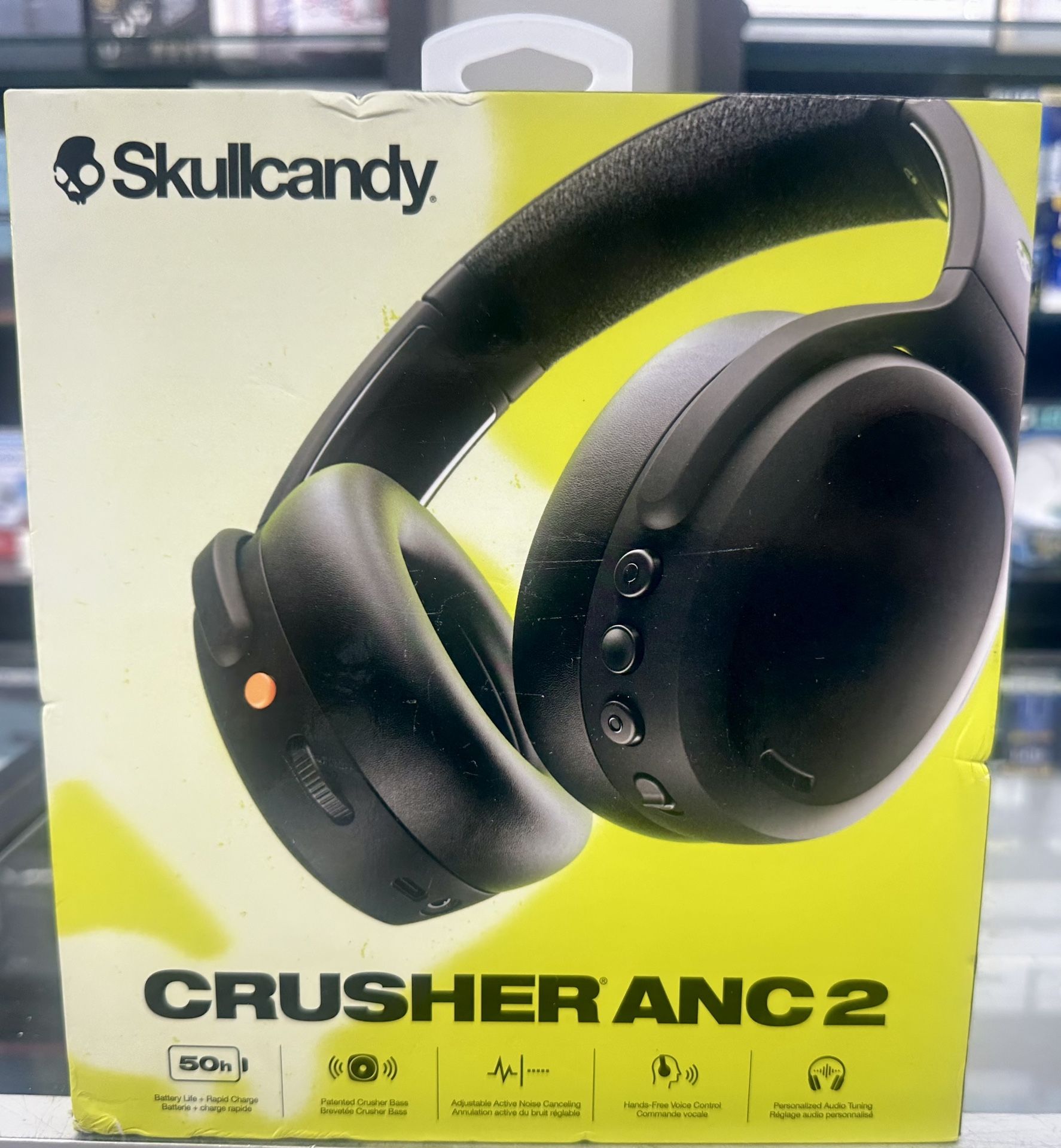 New Skullcandy Crusher 2 Active Noise Canceling Bluetooth Wireless Headphones - Black