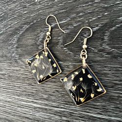 Dandelion Seed Pressed On Earrings 