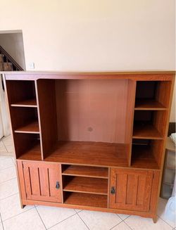 Vintage Brown TV Stand with storage