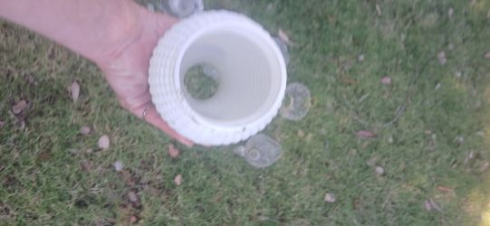 Embossed Milk Glass 2/ 3.$ Each  Set $5 