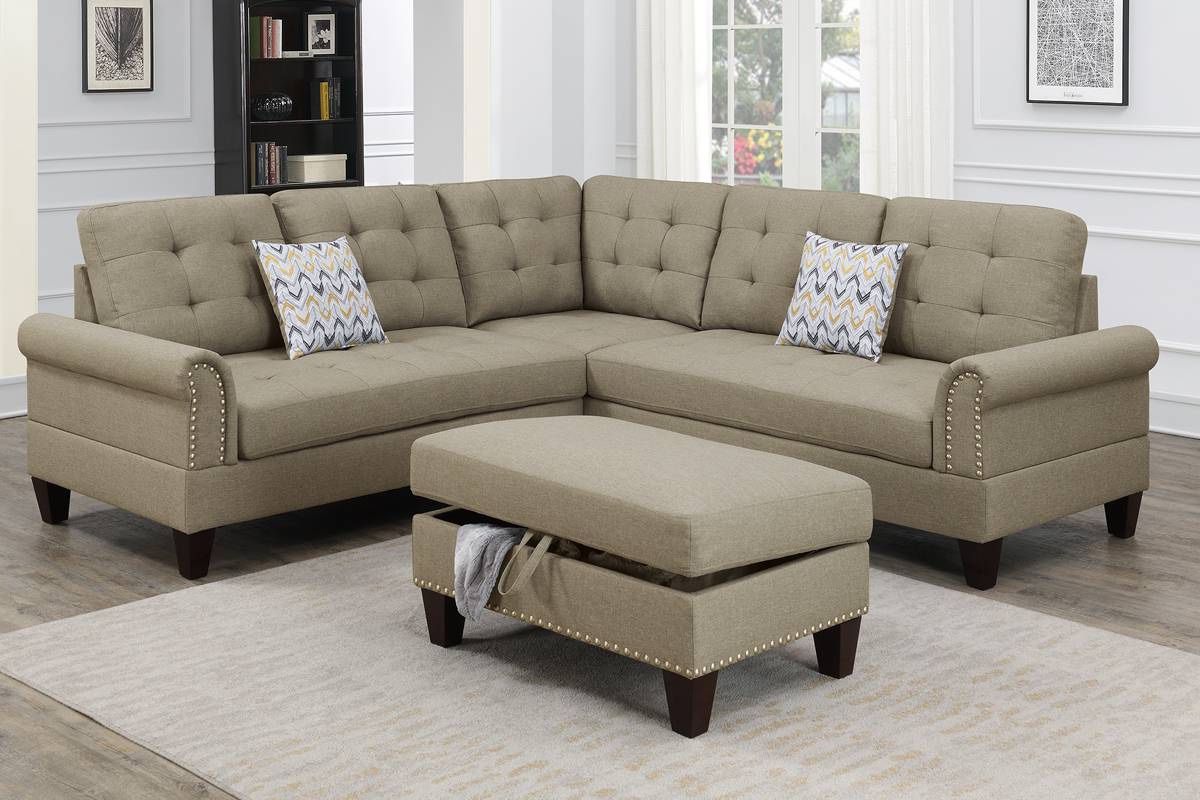 3-Piece Sectional Sofa Reversible Sectional