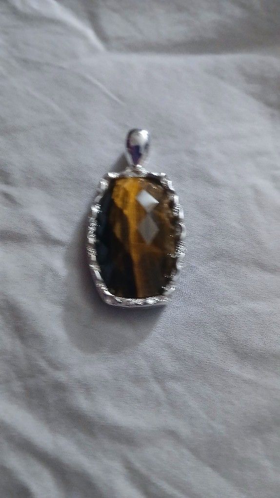 Silver 925 Tigers Eye Pendant