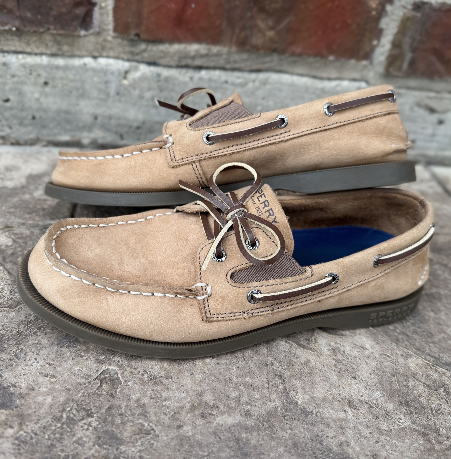 4.5 Sperry leather loafer boat shoe boys youth dress EUC