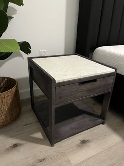 Cb2 tux 2024 marble top nightstand