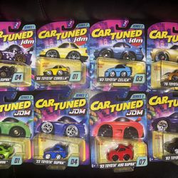 The Car Tuned JDM Toyota Lot featuring vehicles like the Supra, Celica, Corolla, and GR86 series 1,2,3.   8 cars