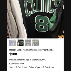 Boston Celtics authentic real deal Jersey gold 17 on neck