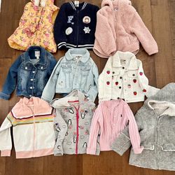 Toddler Girl Adorable 10 Piece Jean Jacket Zip Up Sweater Hoodie Lot Bundle 3T