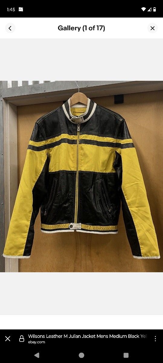 Wilson Leather M. Julian Motorcycle Jacket – Yellow/Black – Size LG – $60