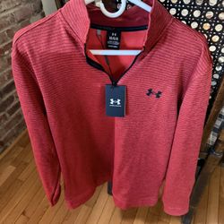 Under Armour Men Polo Jacket Size Large Red Brand New. 