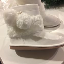 Toddler Girl Boots - White And New
