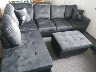 Sectional and ottoman
