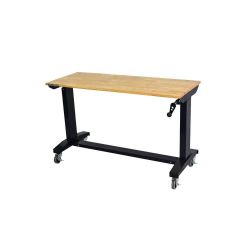 NEW Husky 46” Adjustable Height Work Table w/Wood Top, Gloss Black **2 Available, $165 Each**