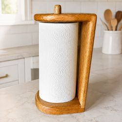 Wooden Paper Towel Holder Stand