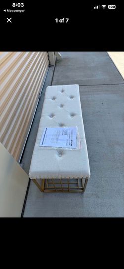 Hausfame Tufted Upholstered Shoe Bench