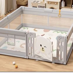 60"x70" Baby Playpen , Safe Playpen, Ideal Baby Gate Playpen for Toddlers 1-3(xl)(not Include Mat)