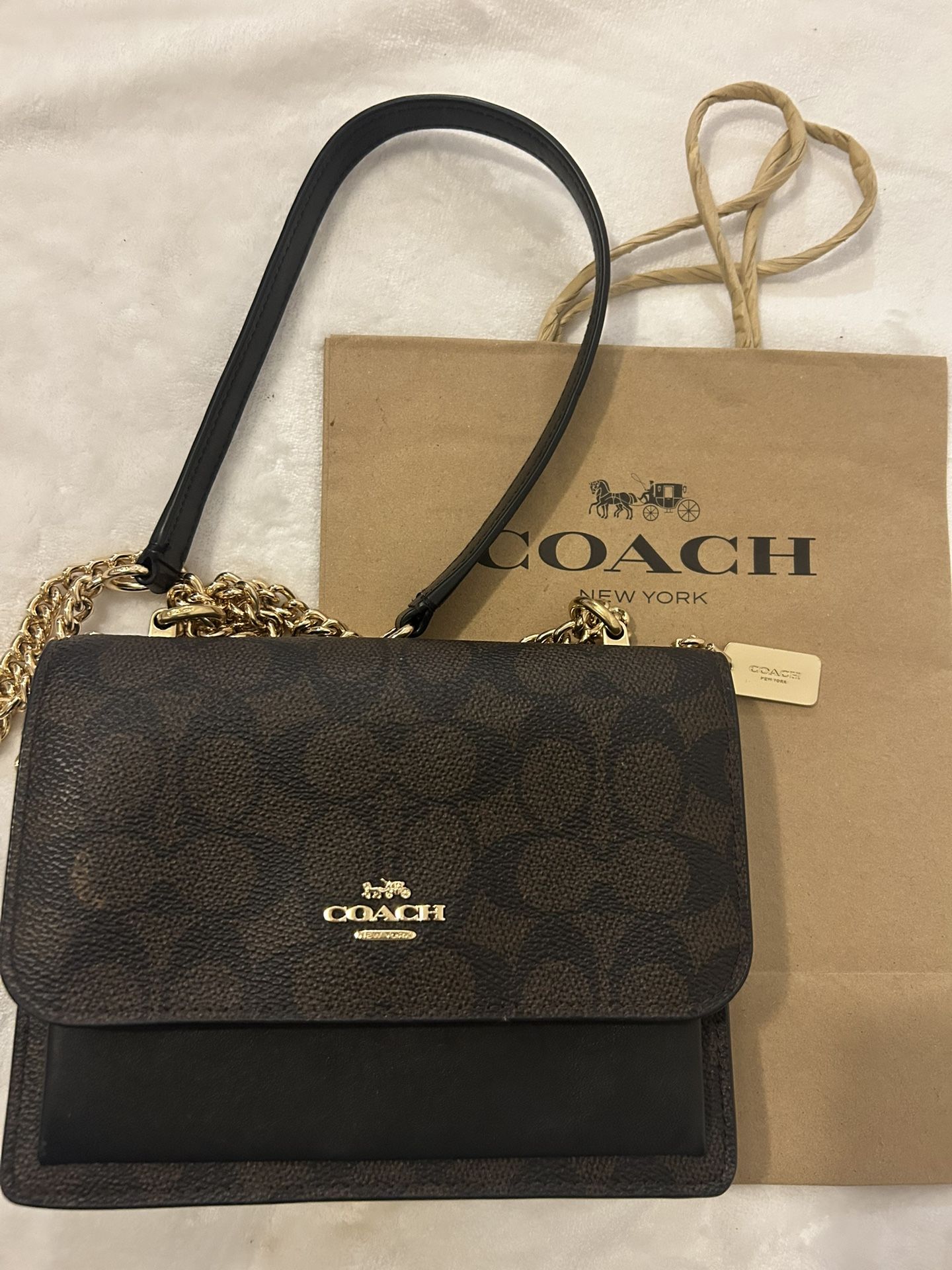 Coach Dark Brown Mini Klare crossbody bag