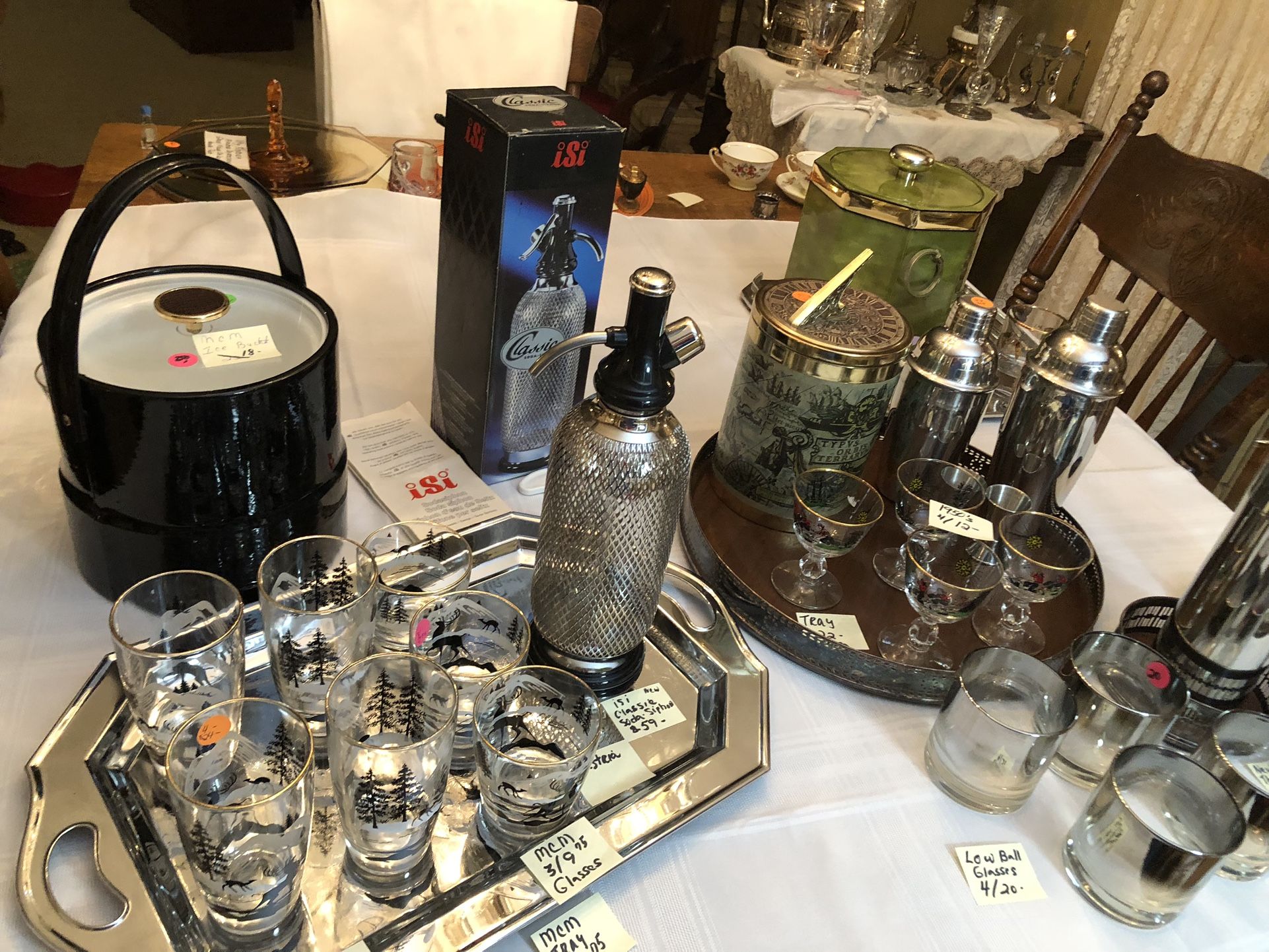 MCM Barware items Ice Buckets1950’s Glasses Cash/Venmo Pickup In White Bear Lake Home