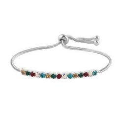 Multi Color Crystal Bolo Bracelet from Swarovski  in Sterling Silver 