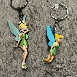Two Tinker Bell Keychains Plastic