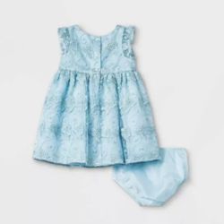 Baby Girls' Mia Mimi Embroidered Dress - Blue 0-3M