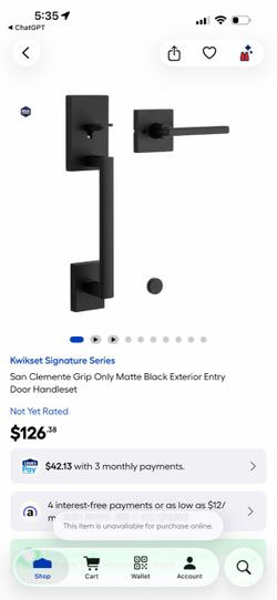 Kwikset San Clemente Matte Black Door Handleset