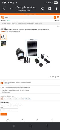 Solar Pump And Solar Panel Kit With Battery Pack And Led Light