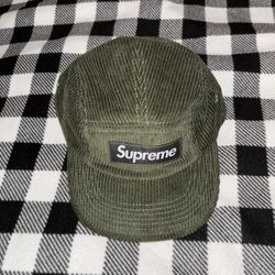 supreme fw25 courdoroy cap - olive green