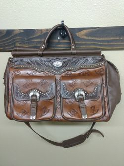 Leather Travel Duffle Bag