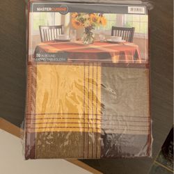 70” Round Fabric Table Cloth Fall Thanksgiving Colors- New  Make An Offer