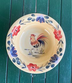 Gibson Hand-Painted Rooster Ceramic Cereal/Salad Bowl