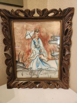 Vintage Tolson Hand Painted Man With Umbrella