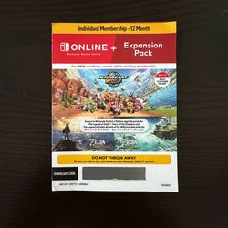 Nintendo Switch 12 Month Online + Zelda BOTW & TOTK Expansion Pack UNUSED