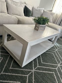 Cream Wood Coffee Table