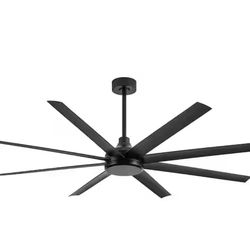 Breezary Melissa 72 in. 6 Fan Speeds Ceiling Fan in Black with Remote Control Included