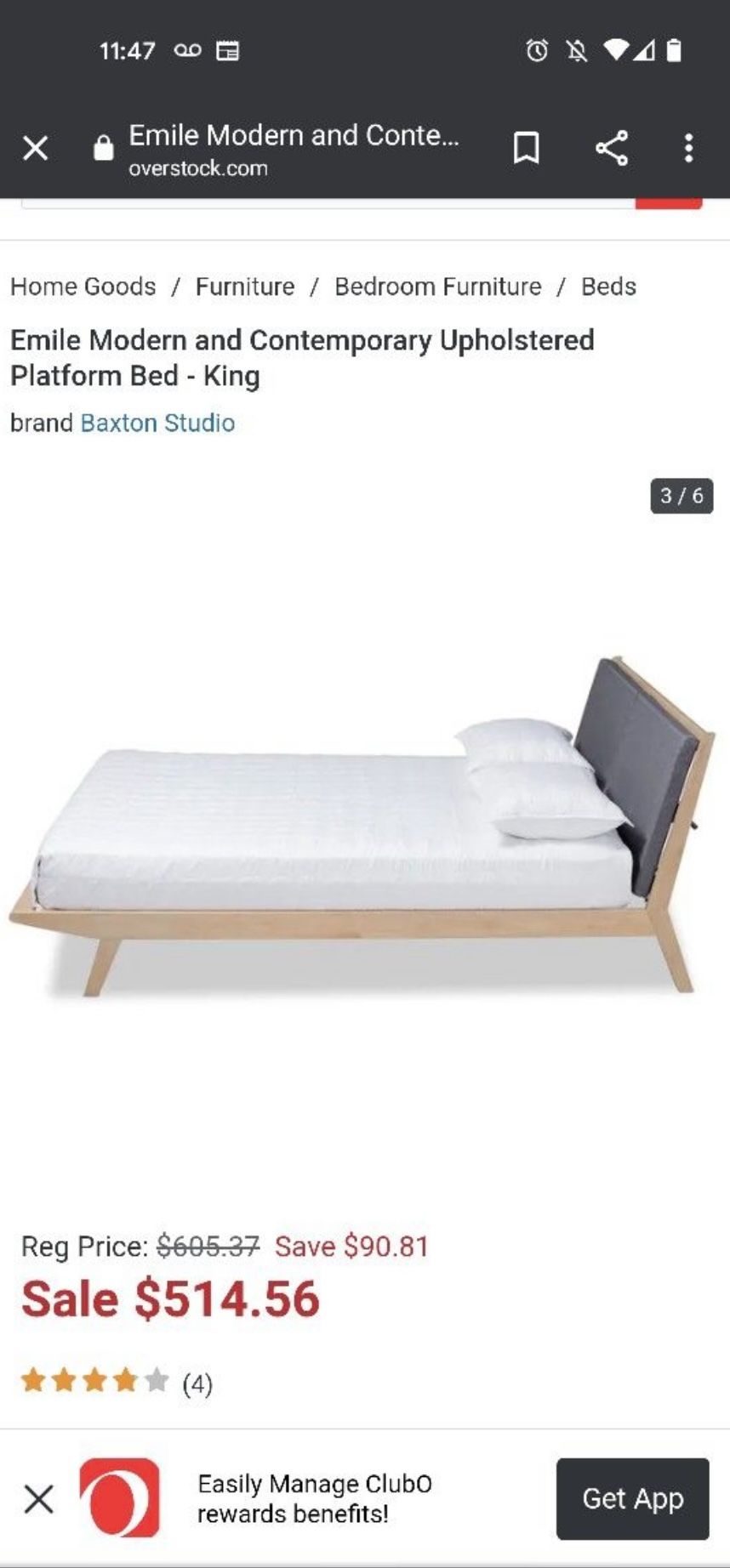 Wood platform bed frame - Queen size