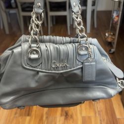 Vintage Coach F17647 Ashley Gray Leather Satchel / Hand Bag