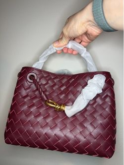 Burgundy handbag