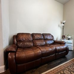 Brown 2 Piece Leather Sectional