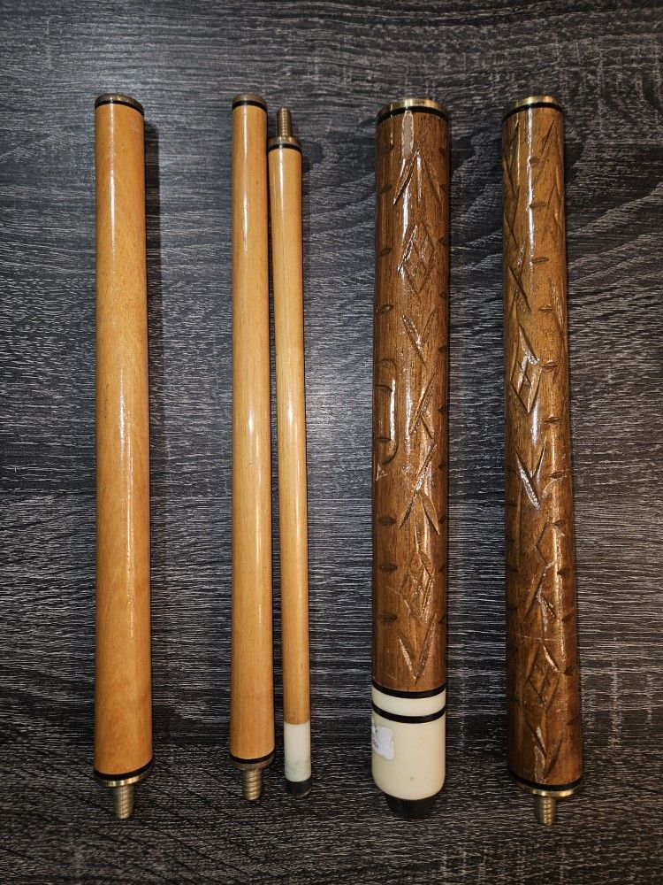 5-Piece Wood Pool Cue Billiard Heavy Stick