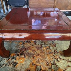 Antique Red Lacquered Coffee Table - Chinese