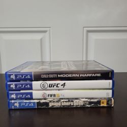 4 PS4 Games Bundle: GTA V, UFC 4, COD MODERN WARFARE & FIFA 15