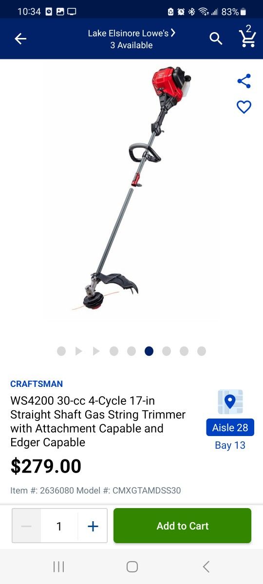 Craftsman 4 Cycle Weed Eater for Sale in Lake Elsinore,