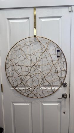 Wall Art- 30” round metal abstract, gold