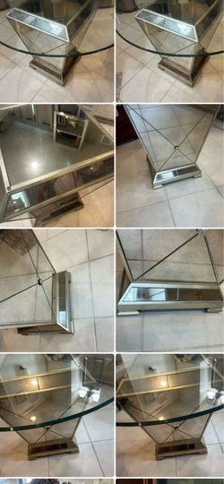 Glass and mirror dining table