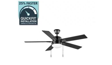 Hampton Bay 52 in. Corwin Indoor/Outdoor Matte Black LED Ceiling Fan with Light Kit NEW